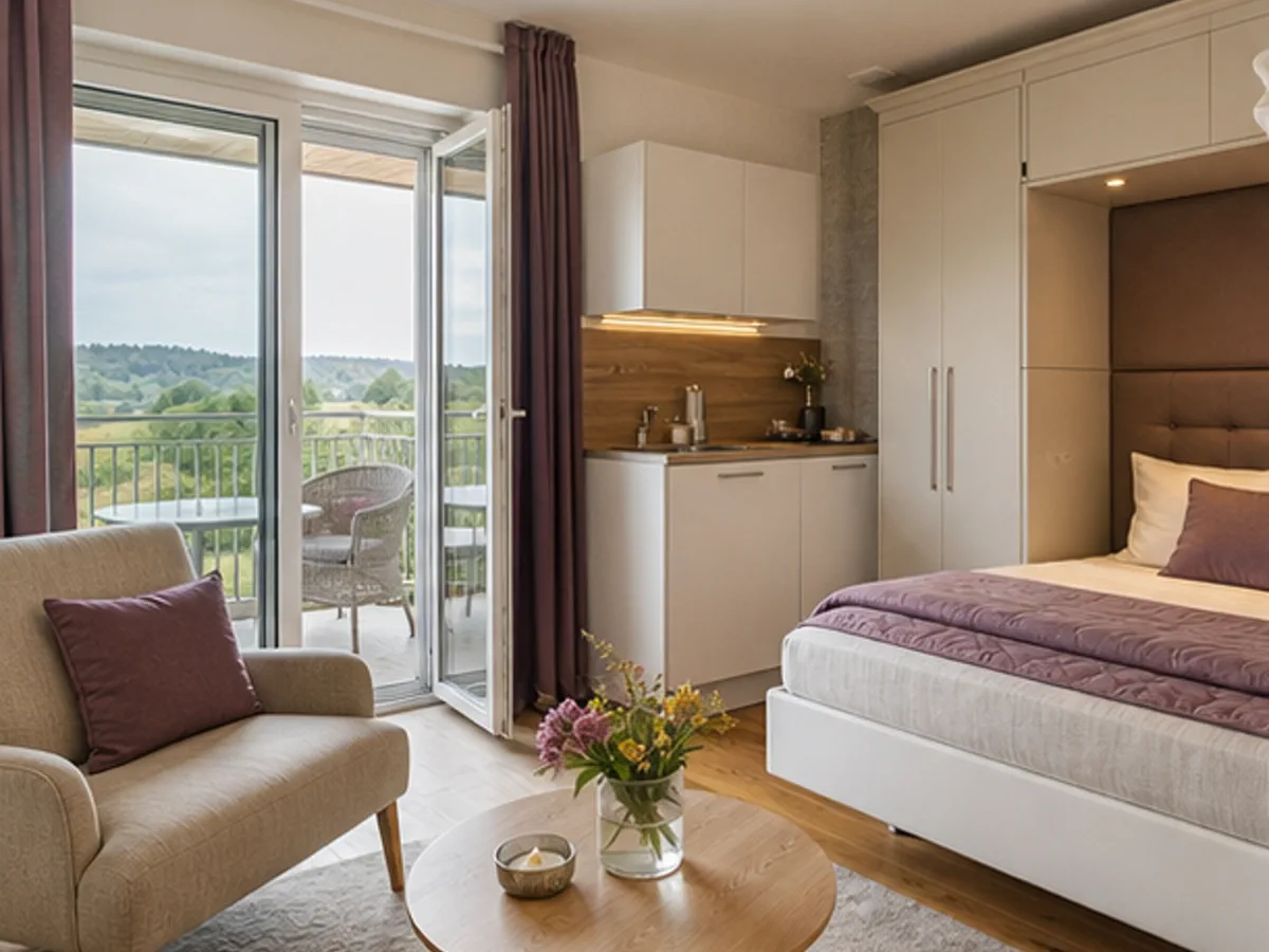 Helles Freizeitapartment mit Balkon und Stauraum